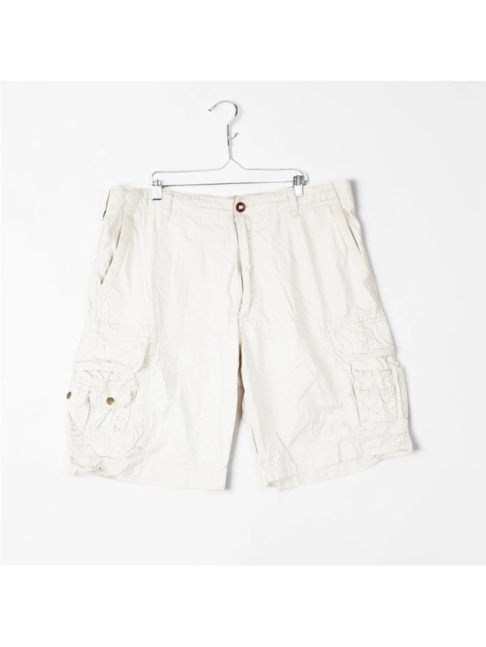 J Crew Broken In Cargo Shorts Mens 35 x 9” White Utility Pockets Draw String